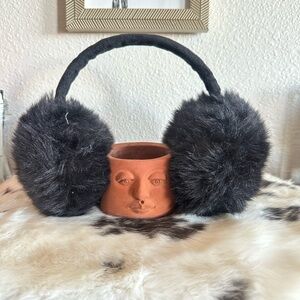 Black Faux Fur Earmuffs